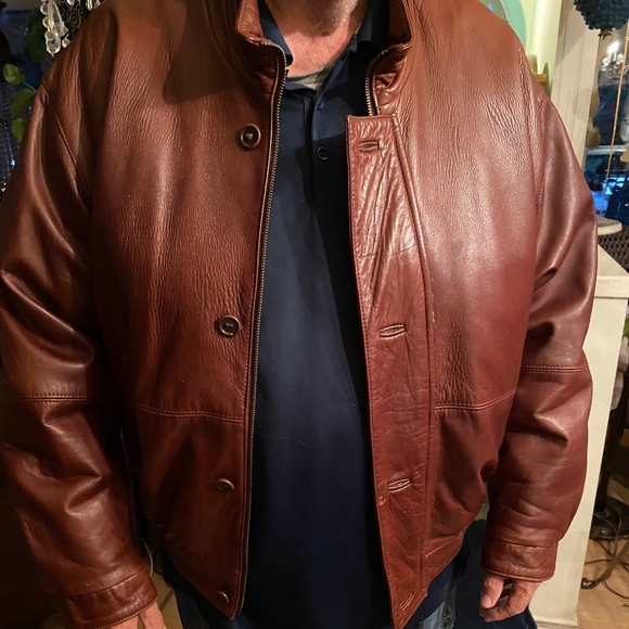 Mens' Selections AS Warm Brown Leather Jacket XXL - Picture 12 of 13